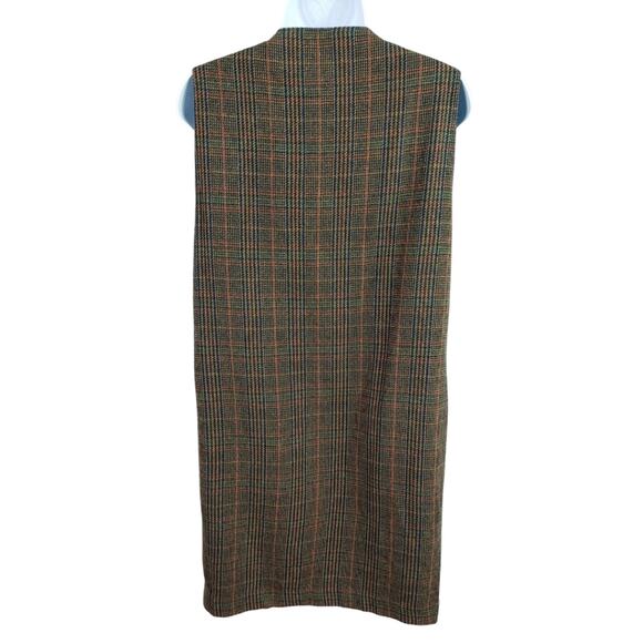 Vintage Glen Plaid Wool Blend Jumper Dress | Dark Academia Fall Layering 6P - Picture 7 of 8